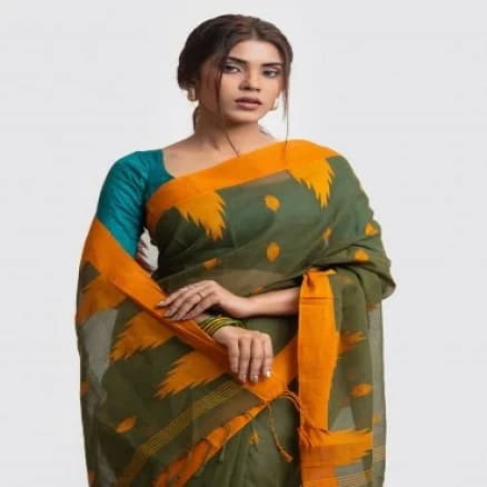 Green Cotton Saree