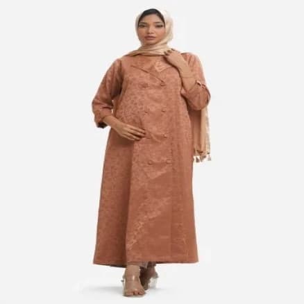 Copper Brown A-line Abaya-style Gown