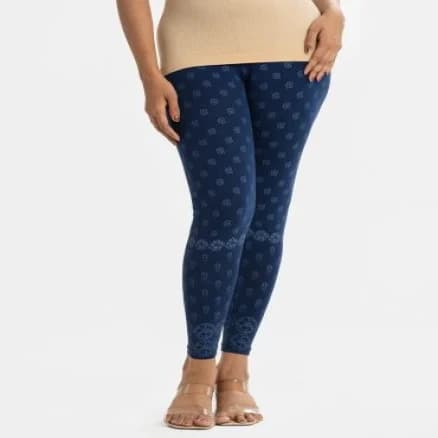 Blue Cotton Leggings