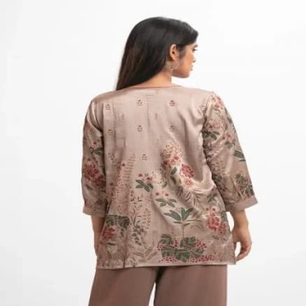 Golden Georgette Short Tunic