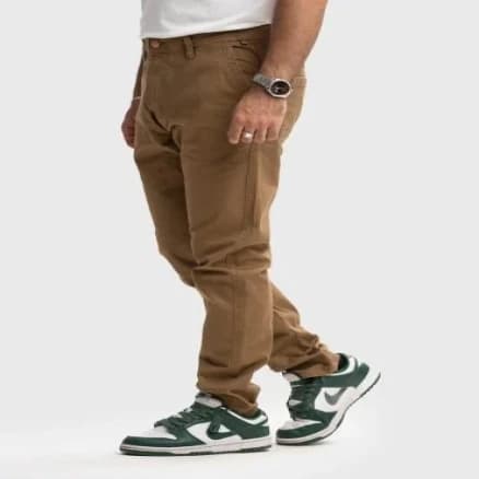 Brown Cotton-blend Chinos Pants