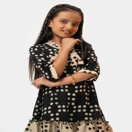 Polka Dot Georgette Kids Tunic